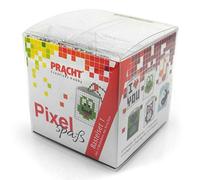 Pixel P90006-63501 Divertente set 1 per bambini, semplice sistema a innesto con piccole pietre in bioplastica per creare 6 portachiavi (medaglioni), senza stirare e incollare