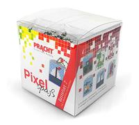 Pracht Creatives Hobby Pixel P90014-63501 Divertente Set 7 per Bambini, Semplice Sistema a innesto con Piccole Pietre in bioplastica per Creare 6 Portachiavi (medaglioni), Senza Stirare e incollare