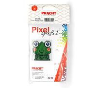 Pixel P90026-00505 Divertente set artigianale rana per bambini, immagine pixel su piastra di base, semplice sistema a innesto con pietre in bioplastica, senza stirare e incollare