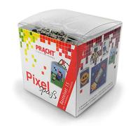 Pixel P90035-63501 Divertente set artigianale 15 per bambini, semplice sistema a innesto con piccole pietre in bioplastica per realizzare 4 portachiavi (medaglioni), senza stirare e incollare