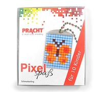 Pixel P90058-11501 Divertente set artigianale di farfalle per bambini con 10 medaglioni per pixellare, semplice sistema a innesto senza stirare e incollare, per asilo, scuola e compleanni