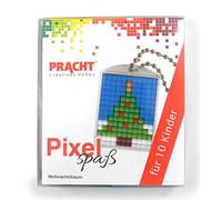Pixel P90058-16501 Divertente set di artigianato per bambini con 10 medaglioni da pixelare, semplice sistema a innesto senza stirare e incollare, per asilo, scuola e compleanno
