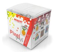 Pixel P90066-63501 Divertente set artigianale 28 per bambini, semplice sistema a innesto con piccole pietre in bioplastica per realizzare 6 portachiavi (medaglioni), senza stirare e incollare