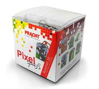 Pixel P90068-63501 Divertente set artigianale 30 per bambini, semplice sistema a innesto con piccole pietre in bioplastica per realizzare 6 portachiavi (medaglioni), senza stirare e incollare