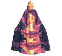 Pixel particelHalloween stampato mantello con cappuccio adulto partito accappatoio mascherata e gioco di ruolo. Mantello mago di carnevale