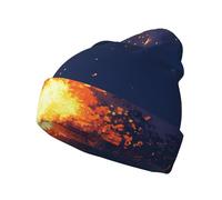 Pixel Particle Storm Questo cappello lavorato a maglia stampato presenta un berretto casual perfetto per campeggio ed escursionismo fornendo calore e comfort nero