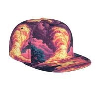 Pixel Particles - Cappello da baseball sportivo da viaggio | Cappello regolabile a tesa piatta | Cappello da sole unisex nero