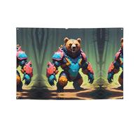 Pixel Predator Bear Stampa banner festivi e fondali appesi - decora facilmente la scena della tua festa