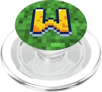 Pixel Videogioco Lettera W Nome Monogramma Iniziale Retro 8 Bit PopSockets PopGrip per MagSafe