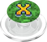 Pixel Videogioco Lettera X Nome Monogramma Iniziale Retro 8 Bit PopSockets PopGrip per MagSafe