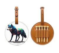 Pixel Wolf - Borsa portaoggetti per tee da golf, facile da trasportare e più efficiente per giocare a golf, colore: Marrone