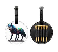 Pixel Wolf - Borsa portaoggetti per tee da golf, facile da trasportare e più efficiente per giocare a golf, colore: nero