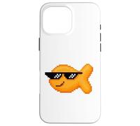 Pixelated Goldfish Cracker con occhiali da sole Thug Pixel Custodia per iPhone 16 Pro Max