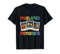 Pixelated Memories Arcade Rainbow Design a 8 Bit Maglietta