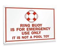 PIXELDERMA Targhe in latta per piscina, Ring Buoy Is For Emergency Use Only, It Is Not A Pool Toy Sign, decorazione per piscina, placca di sicurezza per piscina, 30,5 x 20,3 cm