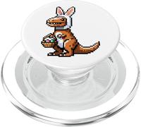 Pixeled Jurassic Egg Hunt Surprise Dino Easter Rabbit Bunny PopSockets PopGrip per MagSafe