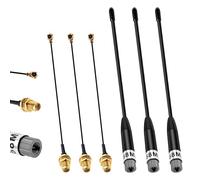 Pixelure 10dBi Gain/868MHz Antenna LoRa per ESP32/LoRa32 V3/LoRa32u4 II, SMA Maschio 195 mm + Cavo da (U.FL IPX) a SMA Femmina per Meshtastic LoRa Long Range Soft Whip-Antenne (3 Pezzi-Nero)