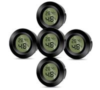 Pixelure 5PCS Piccolo Termometro Igrometro Digitale per Interni Termometro d'atmosfera Ambiente,Monitor di Temperatura e Umidometro Mini Misuratore di Umidità Accurato per Camera/Serra/Cantina di Vini