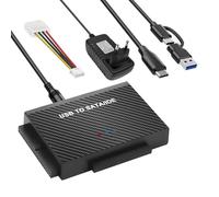 Pixelure Adattatore USB IDE da 6 Gbps USB 3.1 a IDE/SATA per hard disk da 2,5/3,5 pollici HDD/SSD adattatore convertitore SATA USB per Windows 11/10/8/7 con alimentatore da 12 V/2 A, cavo SATA, cavo