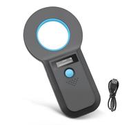 Pixelure Lettore Microchip Cani, Bluetooth OLED Lettore Microchip per Animali Domestici, RFID Lettore di Chip per Cani/Gatti 134,2 KHz/125 kHz, Memoria dati tag da 128 unità, ISO11784/85/HFDX-B/EMID