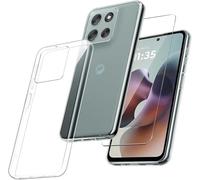 PIXFAB Custodia per Motorola Moto G86 con 1 pellicola protettiva in vetro [ultra sottile] resistente ai graffi in gomma TPU morbida in silicone [custodia protettiva] custodia per Motorola G86