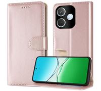 PIXFAB Custodia per Oppo A5 Pro, custodia a portafoglio in pelle, custodia magnetica a libro [protezione RFID e slot per schede] e [cavalletto] custodia per Oppo A5 Pro, oro rosa