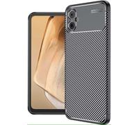 PIXFAB Custodia per Samsung Galaxy A06 (4G), [Slim Fit] Elegante custodia protettiva in fibra di carbonio spazzolata antiurto [custodia protettiva], custodia in gomma gel per Samsung Galaxy A06 nera
