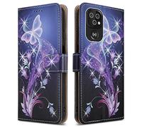 PIXFAB Custodia per telefono in pelle per Doro 8200, chiusura magnetica, protezione completa, design a libro, custodia a portafoglio [slot per schede] e [cavalletto] per Doro 8200 - farfalla