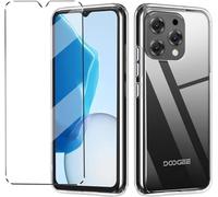 PIXFAB Custodia trasparente per Doogee Note 58 / Note 58 Pro, con 1 pellicola protettiva in vetro [ultra sottile] antigraffio TPU gel gomma morbida pelle silicone [custodia protettiva]