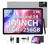 PIXGOOD Tablet 2.5K 14 pollici, 4G Lte/5G WiFi, INCELL 2240 x 1400, 11580 mAh, 36 GB RAM, 256 GB ROM (2 TB di estensione), Android 14, Octa-Core, 13 MP+8 MP, tablet con custodia protettiva, GPS/Bluet