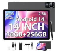 PIXGOOD Tablet 2.5K 14 pollici, 4G Lte/5G WiFi, INCELL 2240 x 1400, 11580 mAh, 36 GB RAM, 256 GB ROM (espansione 2 TB, Android 14, Octa-Core, 13 MP+8 MP, tablet con custodia protettiva, GPS/Bluet