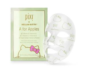 Pixi + Hello Kitty A for Apples Sheet Mask | Maschera Viso Idratante e Illuminante con Vitamina A, Vitamina C ed Estratto di Mela | Confezione da 3 Maschere (3 x 23 g)