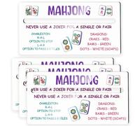 Pixibond 4 pezzi Mahjong Line Finder con regole, Mahjong Card Line Reader Mah Jong Guida Regole Helper Strumento di lettura, Mahjong Accessori e regali per i giocatori