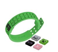 PIXIE CREW Minecraft - Bracciale in silicone verde regolabile include 4 multipixel di maiale, scheletro, creeper e enderman 2x2 riutilizzabili accessorio decorativo per bambini e ragazze