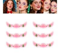 Pixie Dust Festive Christmas Face Stickers, Temporary Metallic Tattoos Stickers Sparkle Makeup Freckles Decoration, Cute Sticker Holiday Party Musical Festival Rave Accessories