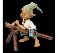 Pixie Folletto Figura - Schreiner Bei Il Arbeit - Altezza: 12,5 CM Dono Gnome