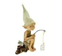 Pixie Pesca Barattolo Petri Salvezza 12 cm Statuetta Nano Fata Creature Famose Gnomo