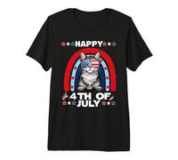 Pixiebob Cat Happy 4th of July Patriotic American Cats Lover Maglietta Premium