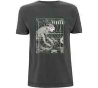 Pixies T Shirt Doolittle Monkey Grid Band Logo Nuovo Ufficiale Uomo Charcoal