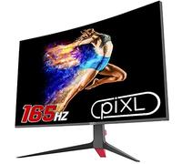piXL CM32GF5 Monitor PC 81,3 cm [32] 1920 x 1080 Pixel Full HD Nero, Rosso (piXL 32 Inch Curved Gaming Monitor, 144Hz/ 165Hz, 5ms Response Time, Frameless, Freesync, G-Sync, HD, DisplayPort, HDMI, VES
