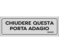 PIXLEMON Adesivo cm 15x5 CHIUDERE Questa Porta Adagio Grazie