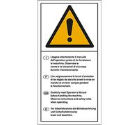PIXLEMON Adesivo cm 16,5x8,5 Leggere attentamente Il Manuale dell'operatore Prima di Far Funzionare la Macchina. (Varie Lingue: I, F, GB, D)