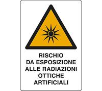 PIXLEMON Adesivo cm 18x12 Rischio da Esposizione alle Radiazioni OTTICHE Artificiali