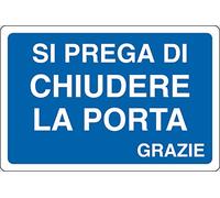 PIXLEMON Adesivo cm 18x12 Si Prega di CHIUDERE LA Porta Grazie
