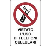 Adesivo cm 30x20 Vietato L'USO di TELEFONI CELLULARI
