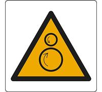 PIXLEMON Adesivo cm 4x4 (Pericolo rulli rotanti, Pericolo di trascinamento - Warning: counterrotating Rollers)