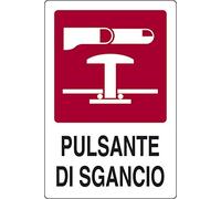PIXLEMON Cartello Alluminio cm 18x12 Pulsante di SGANCIO