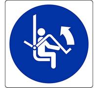 PIXLEMON Cartello Alluminio cm 20x20 (Aprire Barra di Sicurezza della seggiovia - Open Safety Bar of Chairlift)