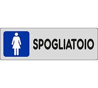 PIXLEMON Cartello Alluminio cm 30x10 SPOGLIATOIO (Donne)