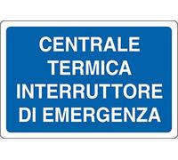 PIXLEMON Cartello Alluminio cm 30x20 Centrale Termica Interruttore di Emergenza